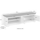 Rack Tv Em Madeira Maciça | Coleção Athenas Branco Lavado / A